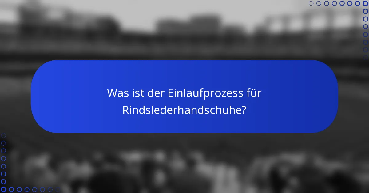 Was ist der Einlaufprozess für Rindslederhandschuhe?