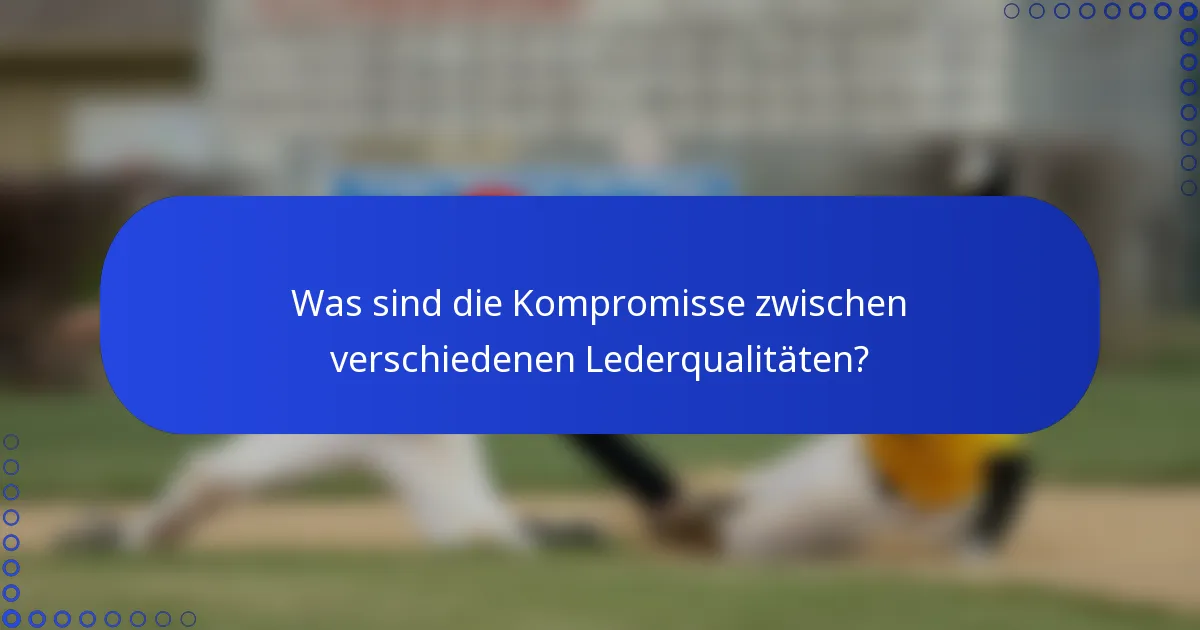 Was sind die Kompromisse zwischen verschiedenen Lederqualitäten?