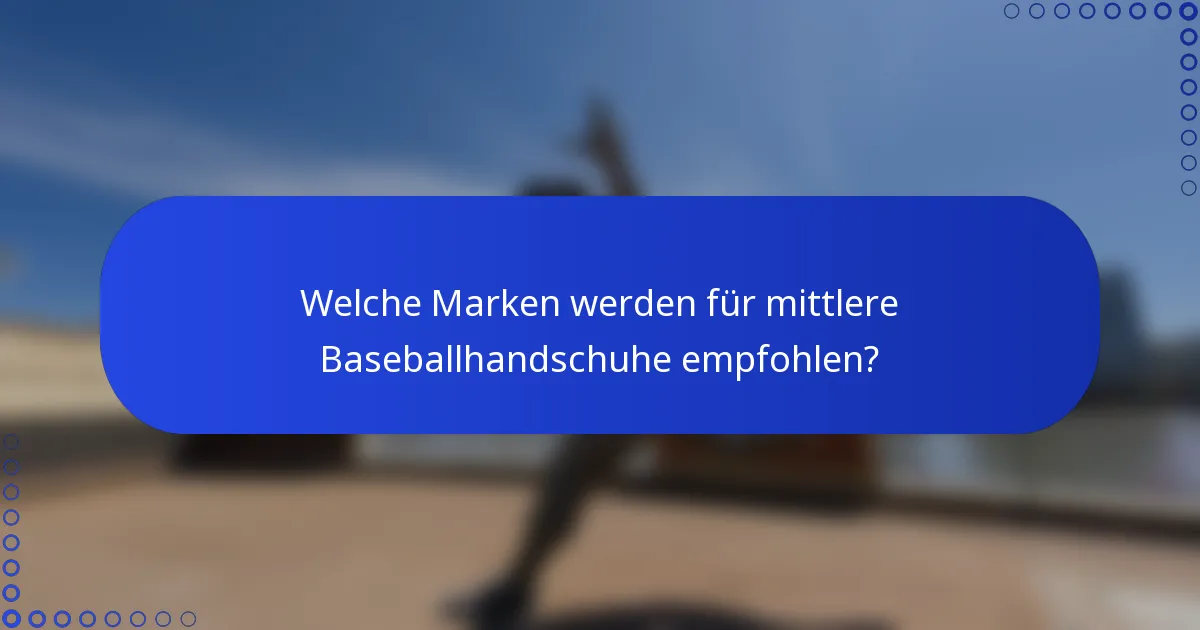 Welche Marken werden für mittlere Baseballhandschuhe empfohlen?