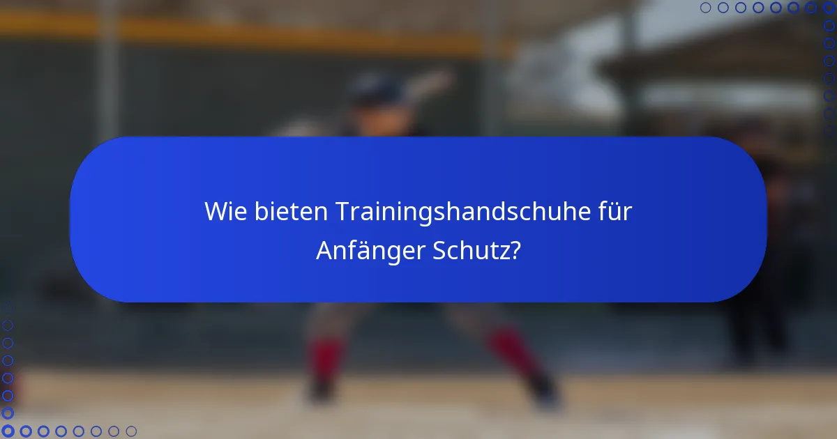 Wie bieten Trainingshandschuhe für Anfänger Schutz?