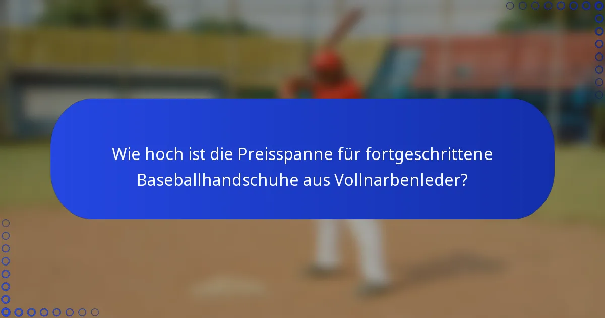 Wie hoch ist die Preisspanne für fortgeschrittene Baseballhandschuhe aus Vollnarbenleder?