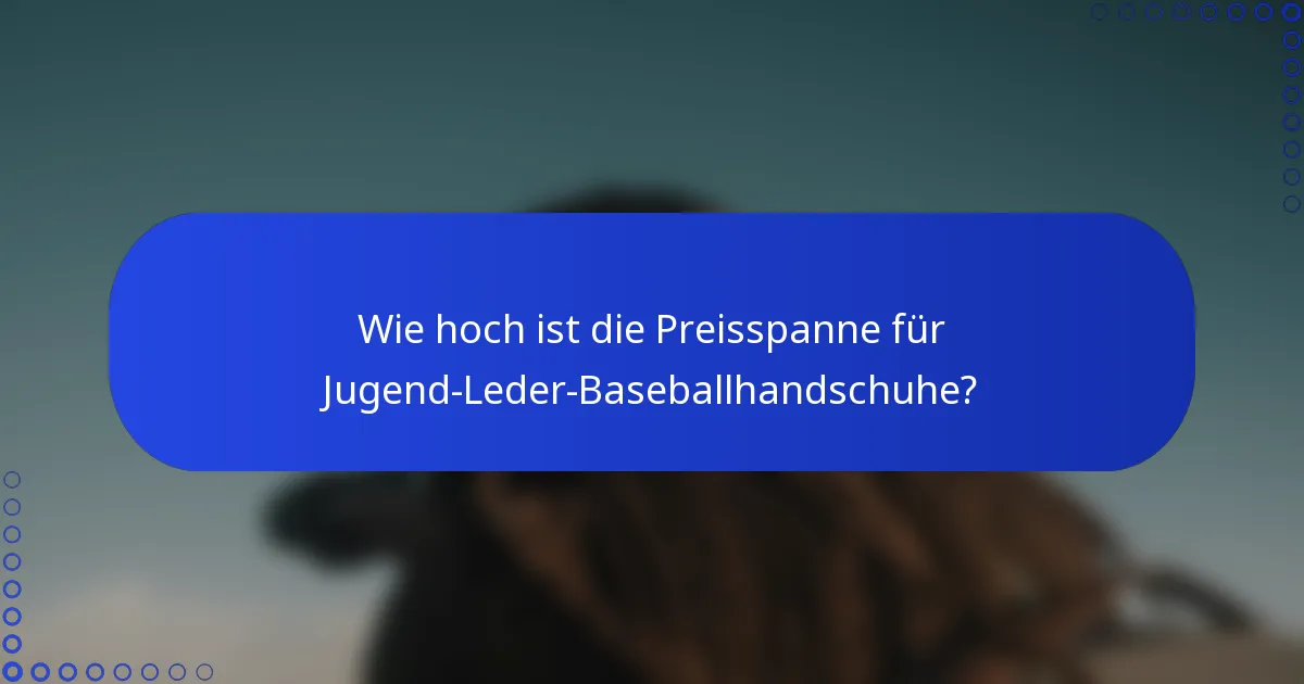 Wie hoch ist die Preisspanne für Jugend-Leder-Baseballhandschuhe?